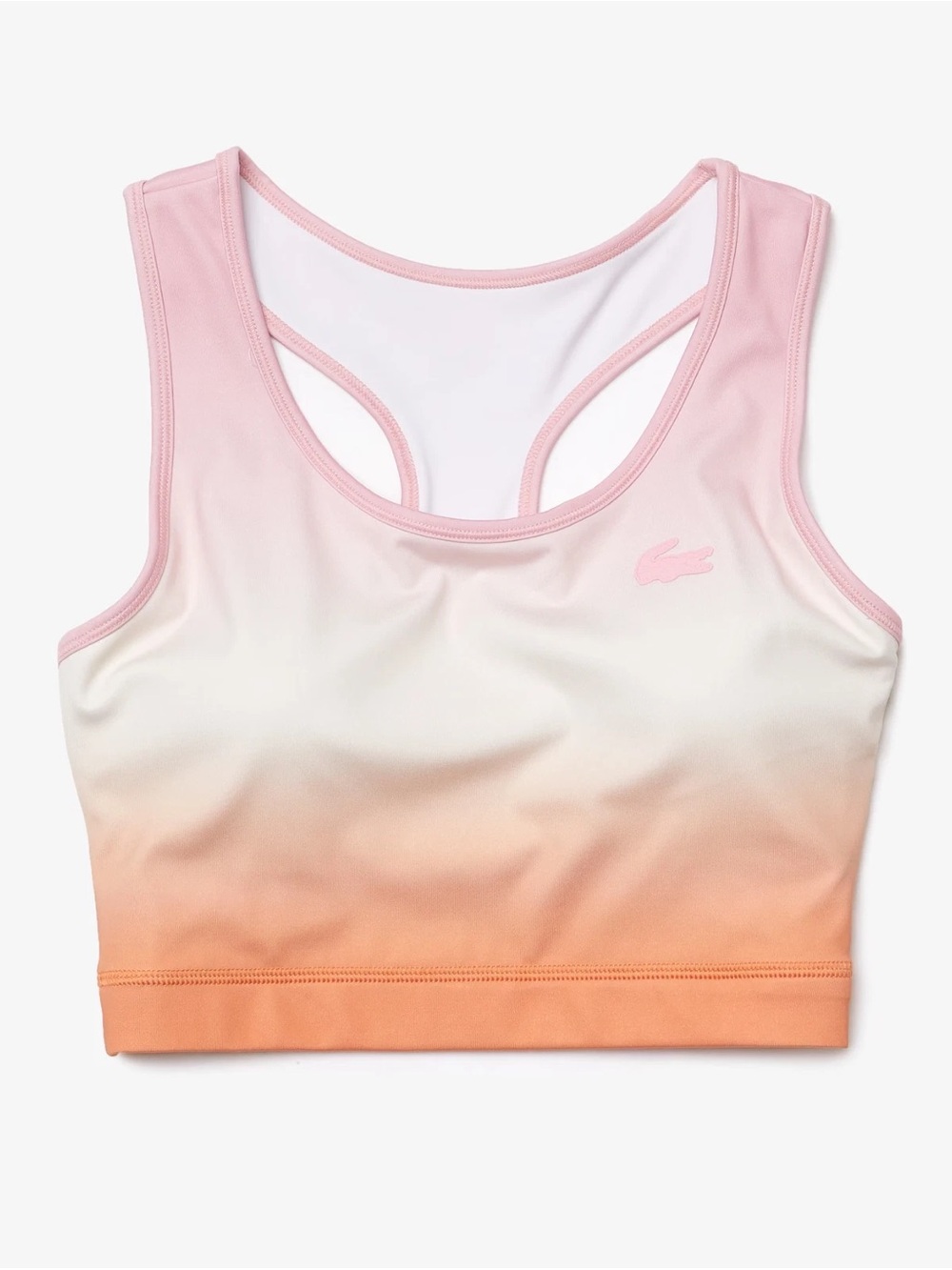 Lacoste SPORT Summer Pack Ombre Racerback Sports Bra Crop Top S NWOT